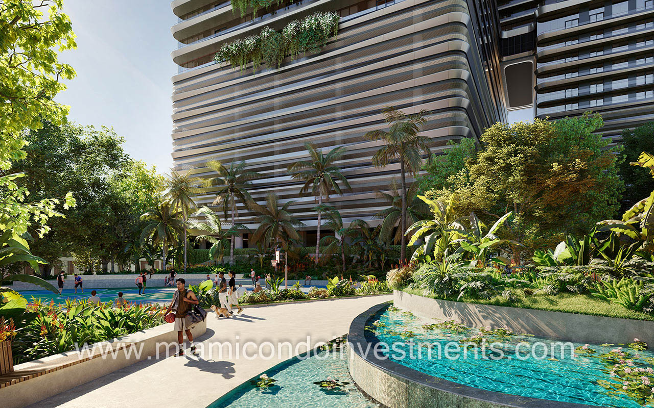 park fountain at Mercedes-Benz Places Miami