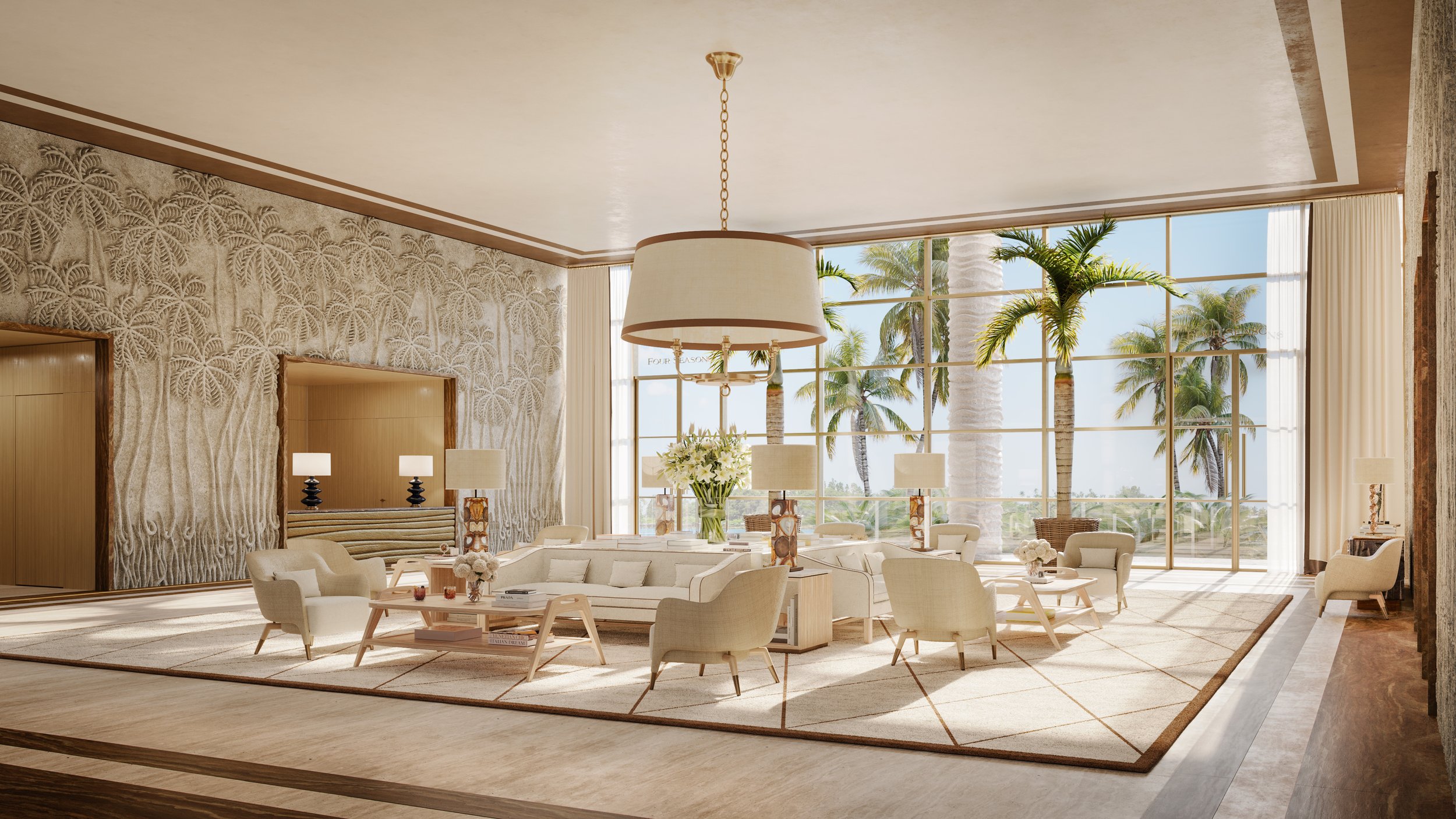 Four Seasons Miami Lobby with Beach Few