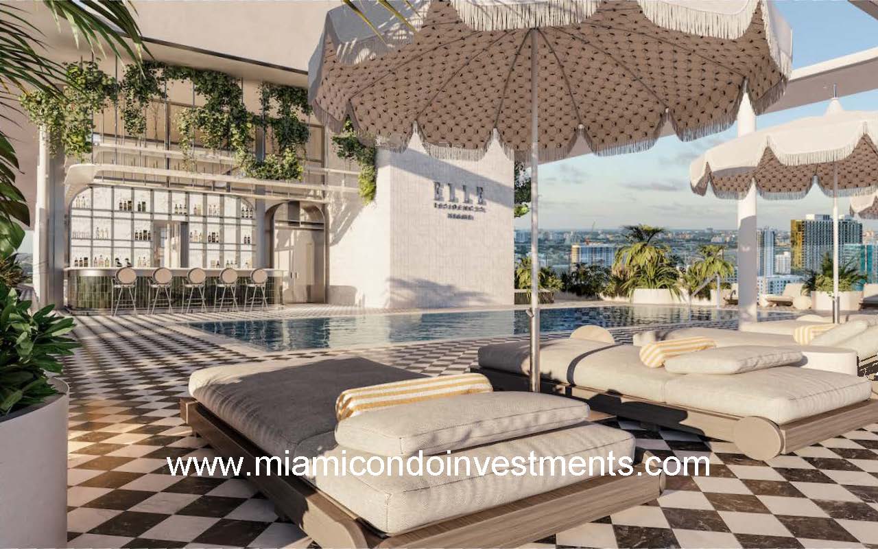ELLE Residences Miami Pool Deck and Lounge