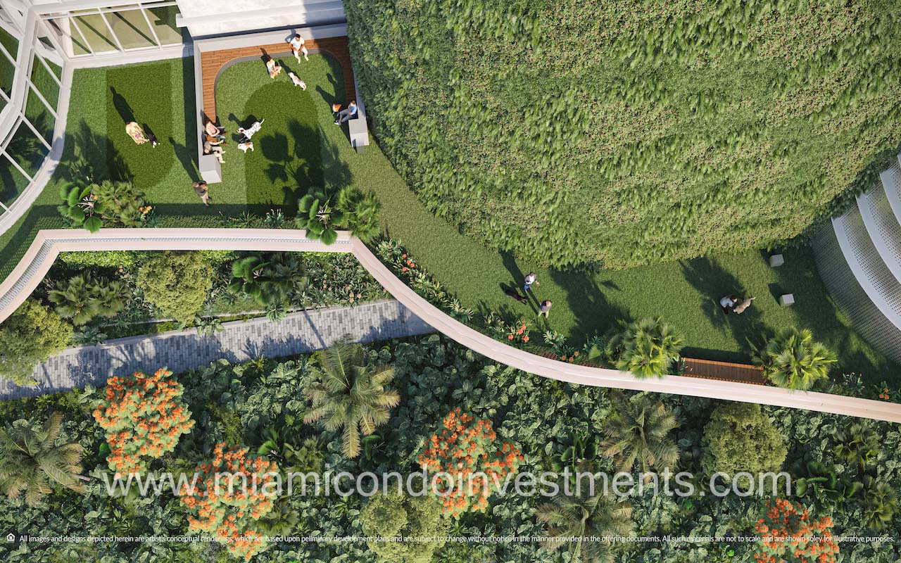 Continuum Club & Residences pet area aerial view