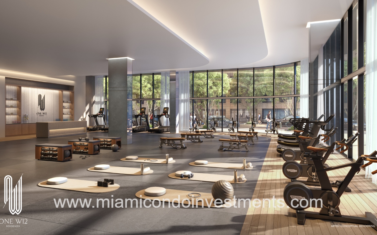 ONE W12 Residences Miami fitness center