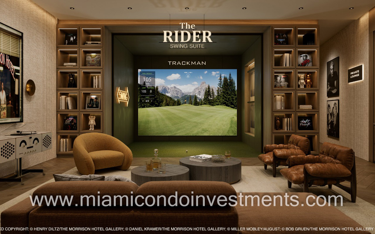 The Rider Residences condominiums golf simulator