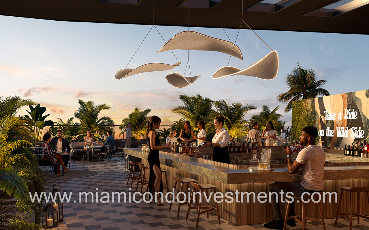The Rider Residences condominiums terrace sunset