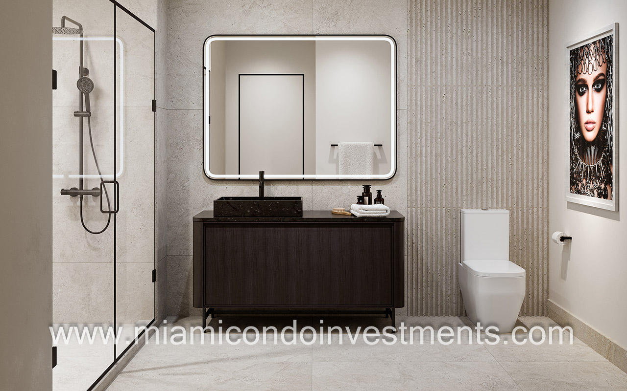 The Rider Residences condominiums primary bath