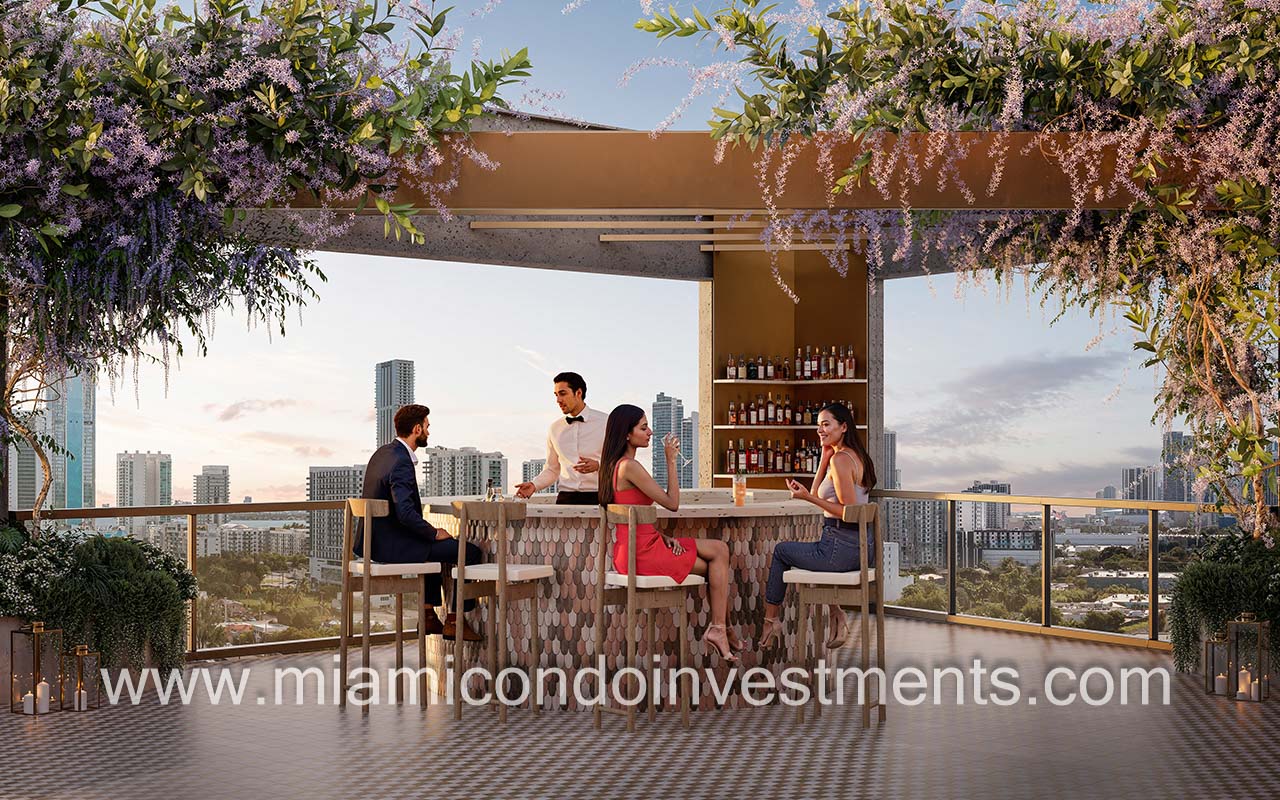 The Rider Residences condominiums rooftop pool bar