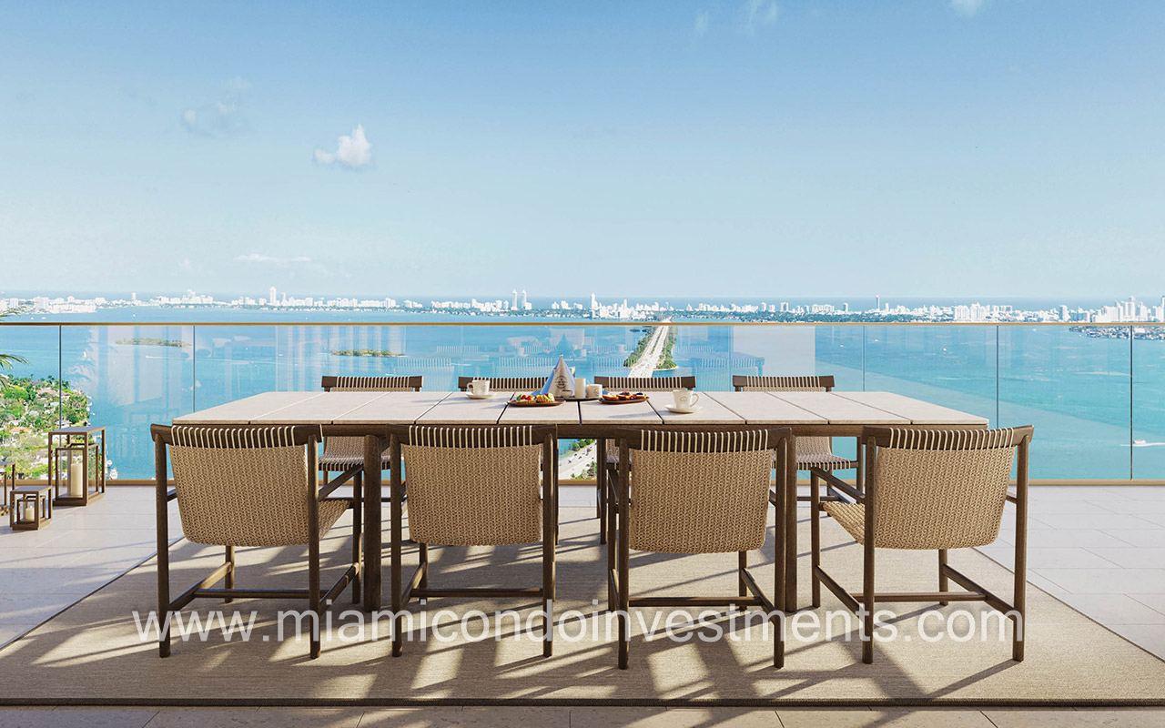 Miami Tropic terrace direct water views
