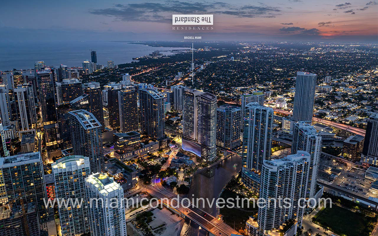 aerial view of The Standard Residences Brickell