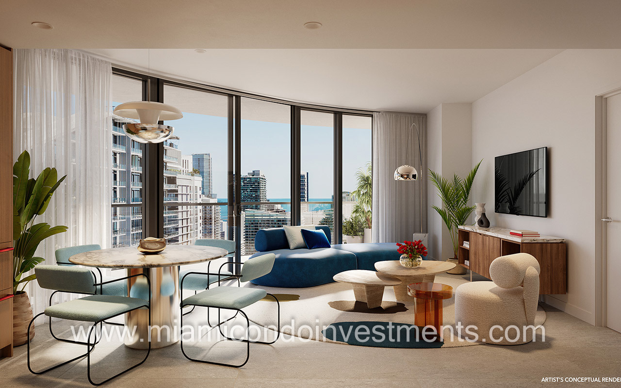 The Standard Residences Brickell living room