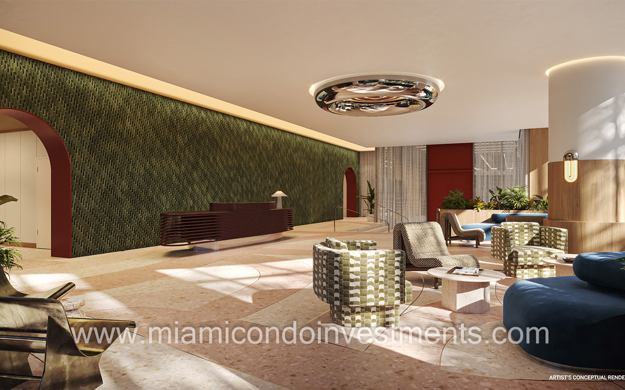 The Standard Residences Brickell lobby