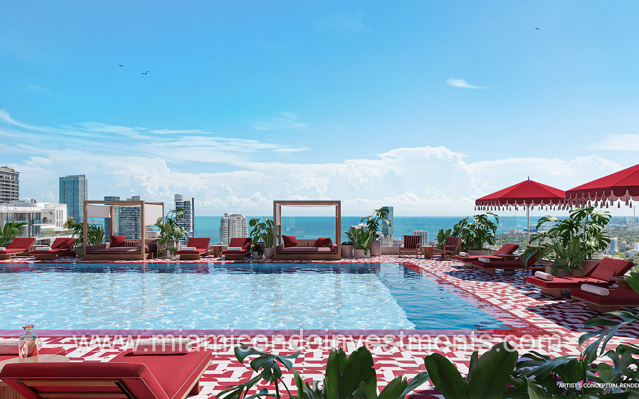 The Standard Residences Brickell rooftop pool