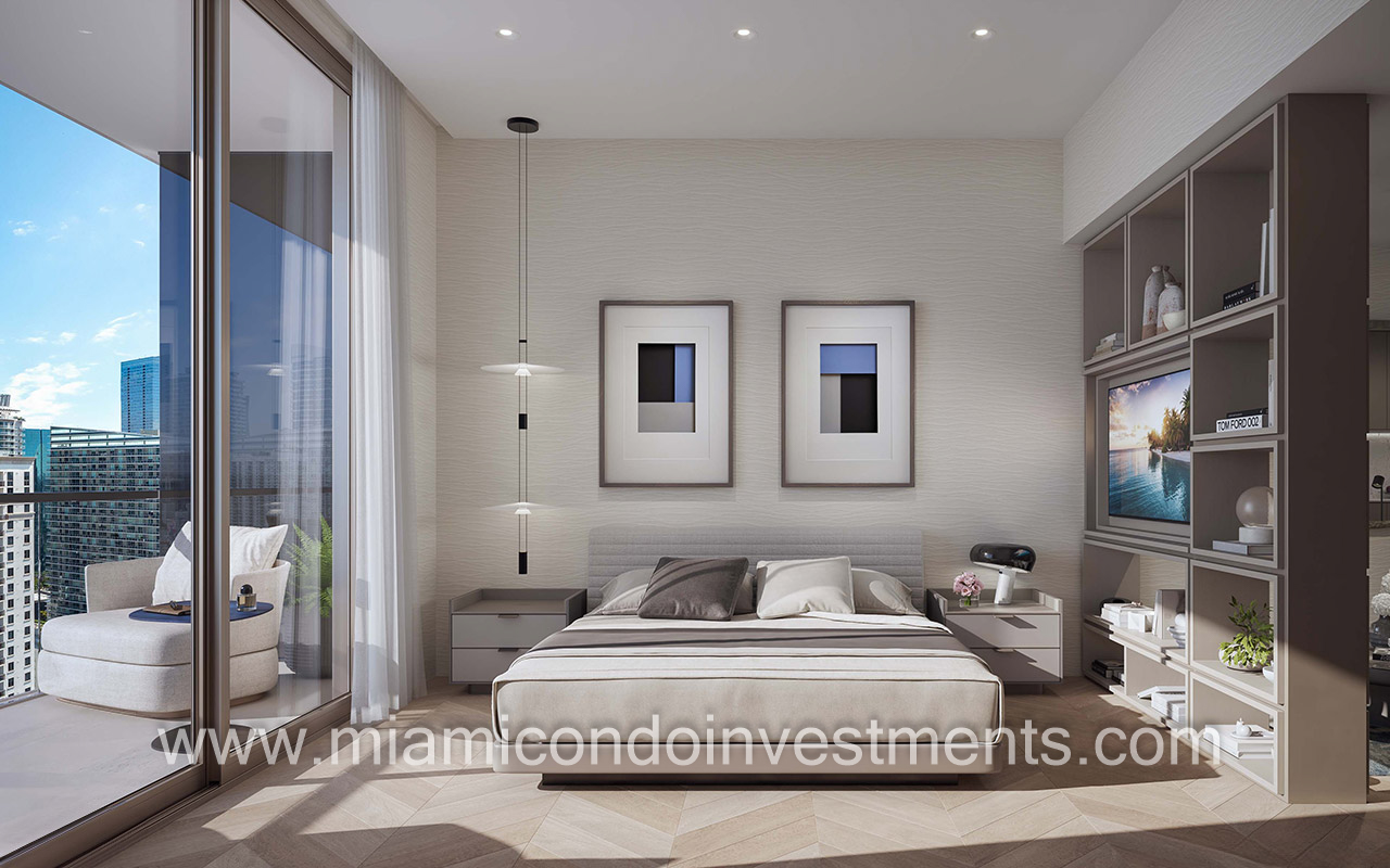 One Twenty Brickell studio bedroom