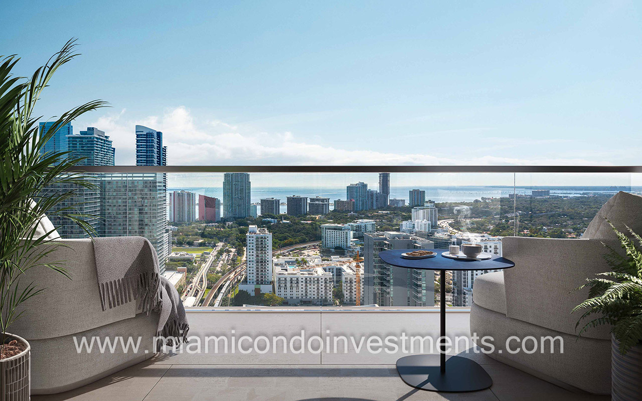 One Twenty Brickell balcony south view
