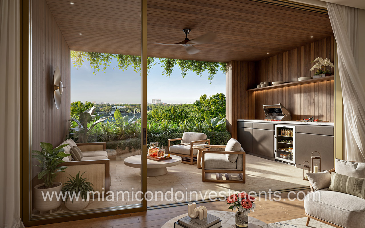 Ziggurat terrace with outdoor kitchen