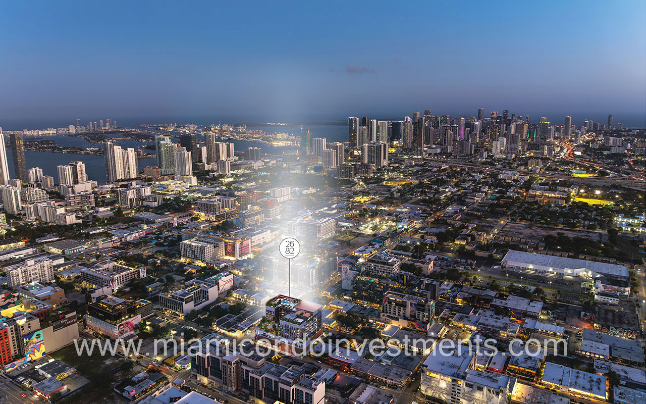 Aerial view of 26th & 2nd Wynwood Residences