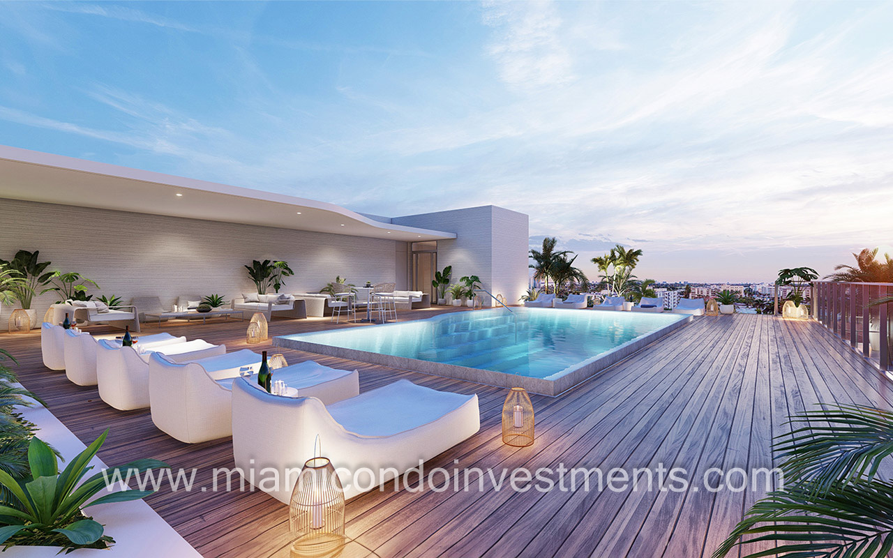 Alana rooftop pool at sunset