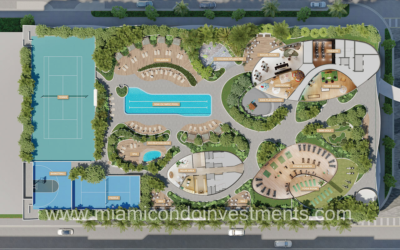 Aria Reserve garden level amenities sitemap