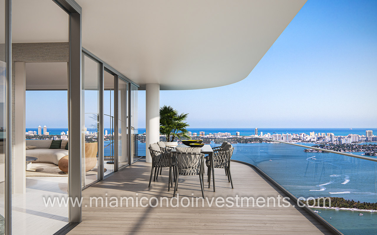Aria Reserve South terrace water views