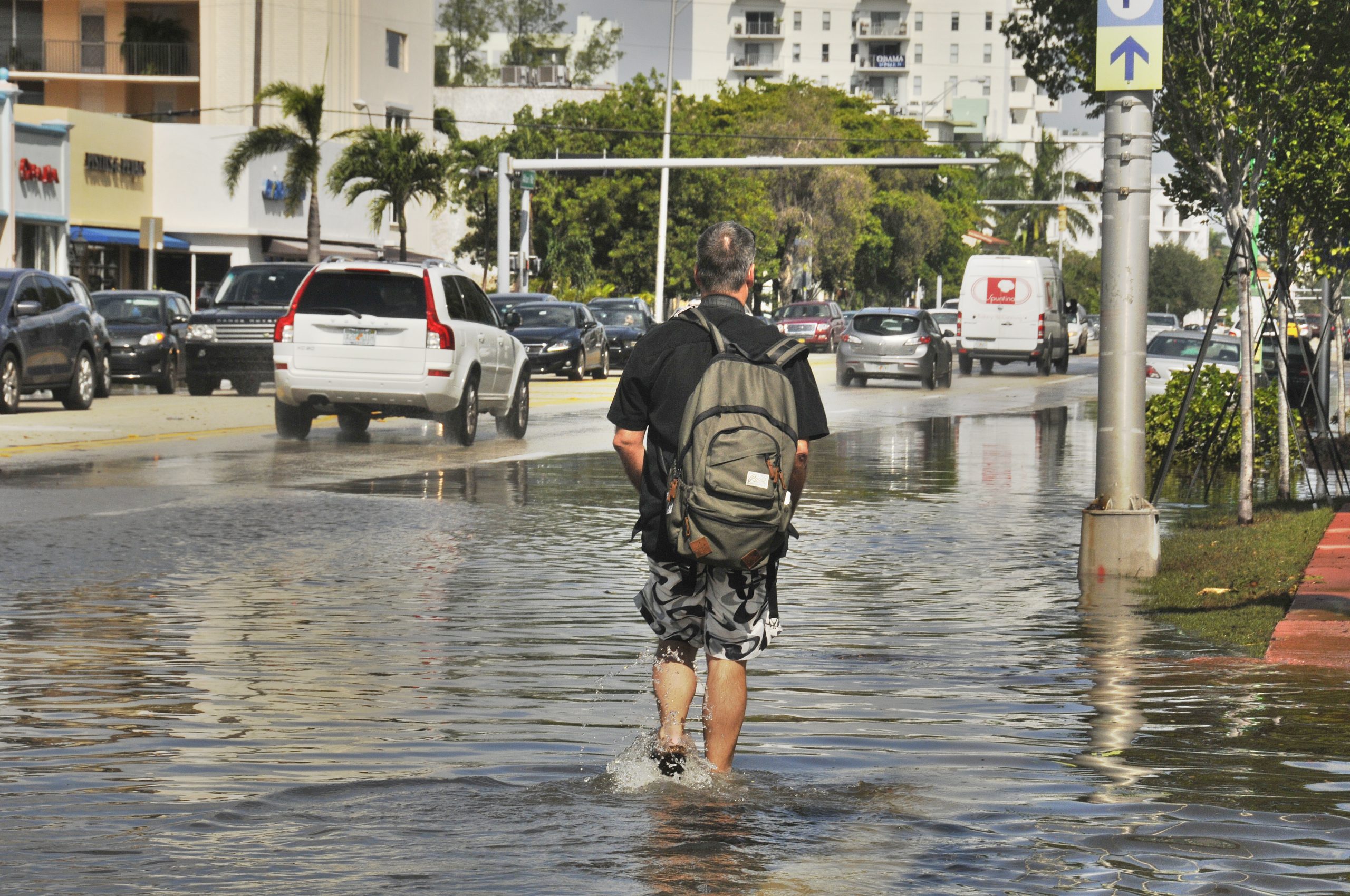 flooded streets in Miami Beach, Florida