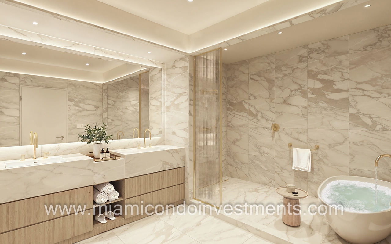 Tula Residences primary bathroom