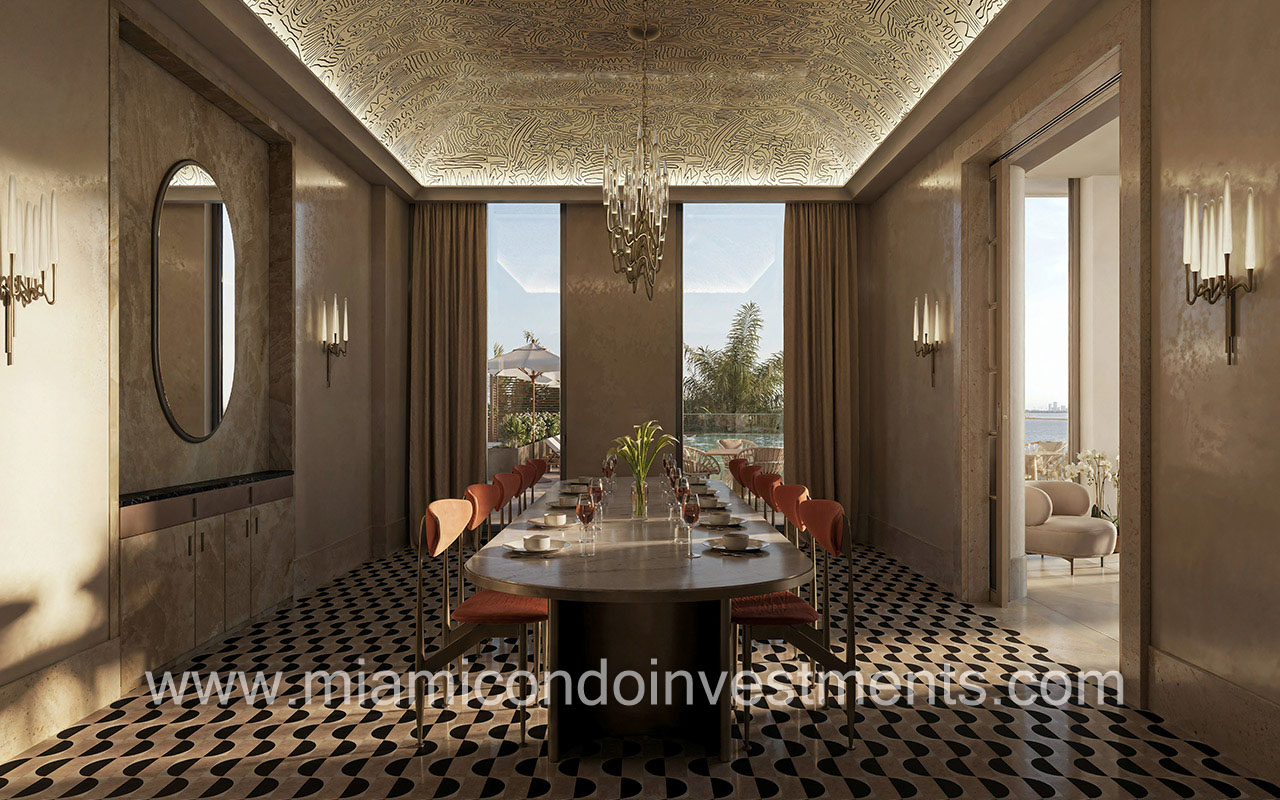 Tula Residences private dining area