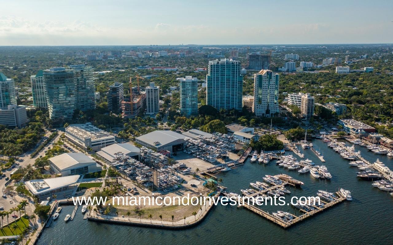 Coconut Grove skyline and marinas