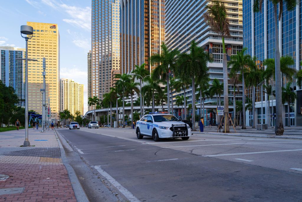 Miami police patrol cars