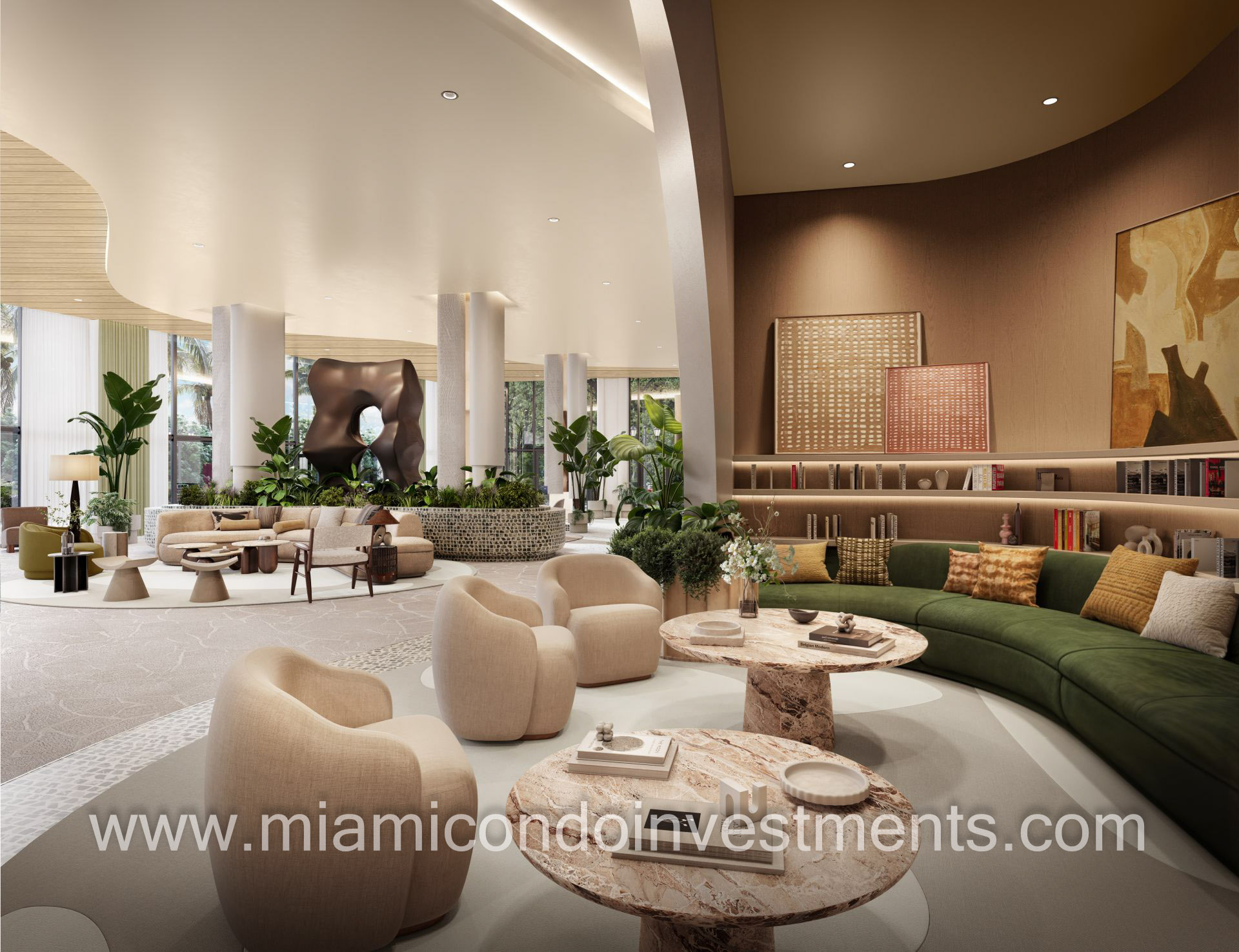 Midtown Park lobby seating area