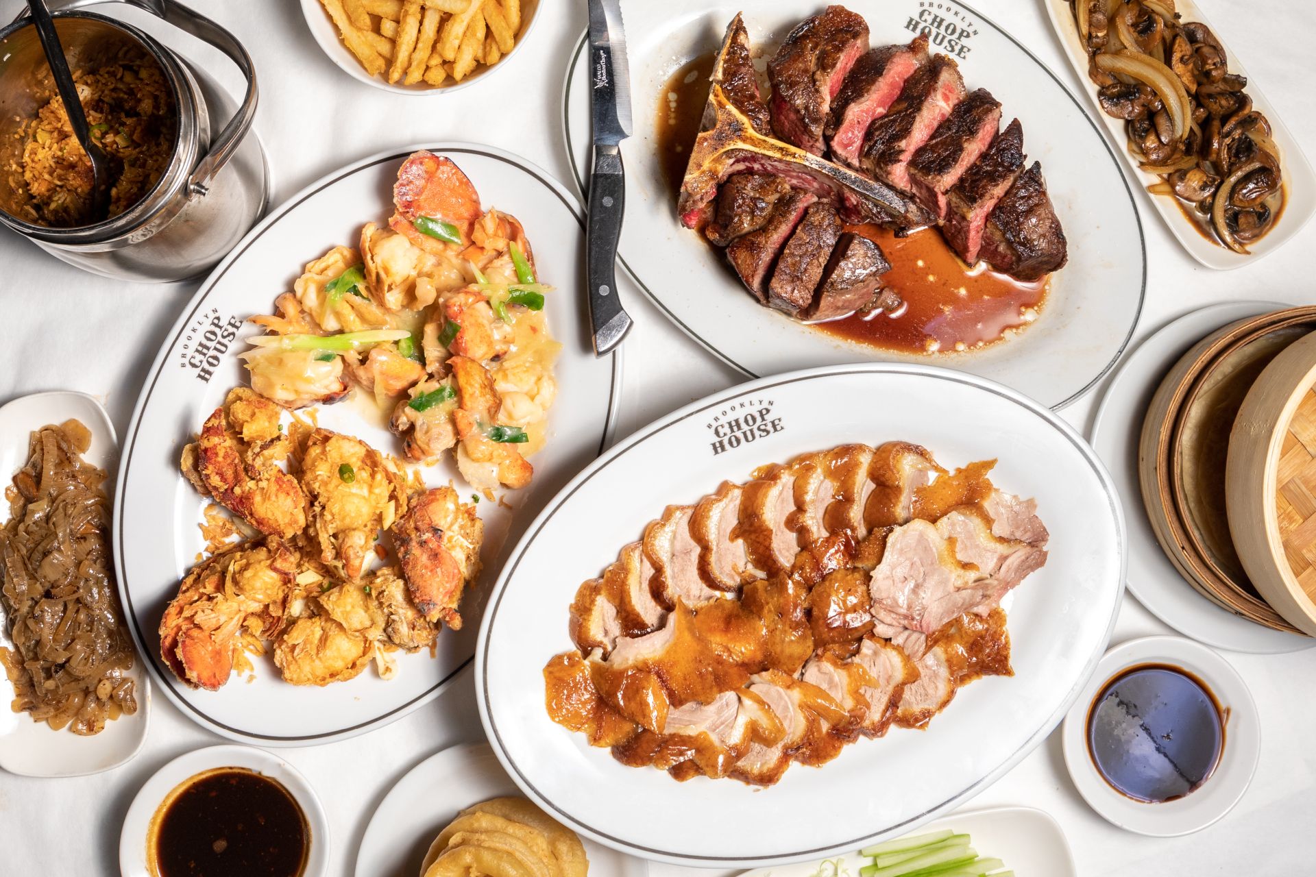 Brooklyn Chop House steak peking duck and sides