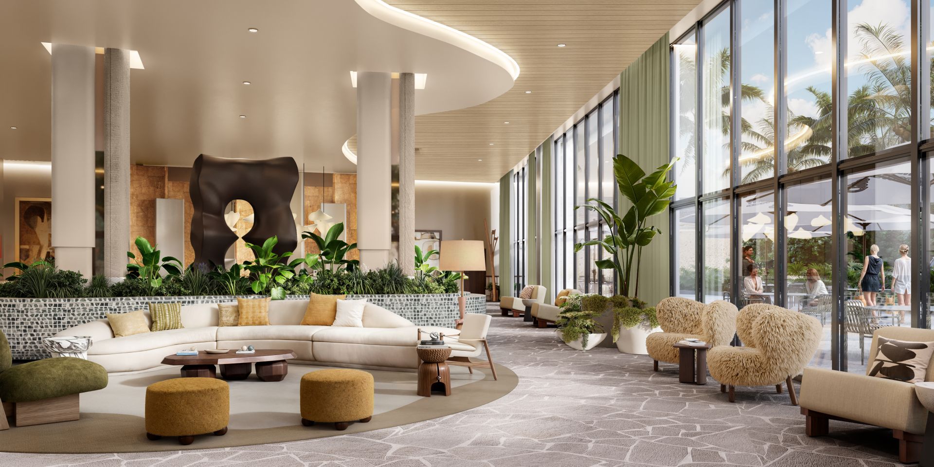 Midtown Park Residences lobby designed by Meyer Davis