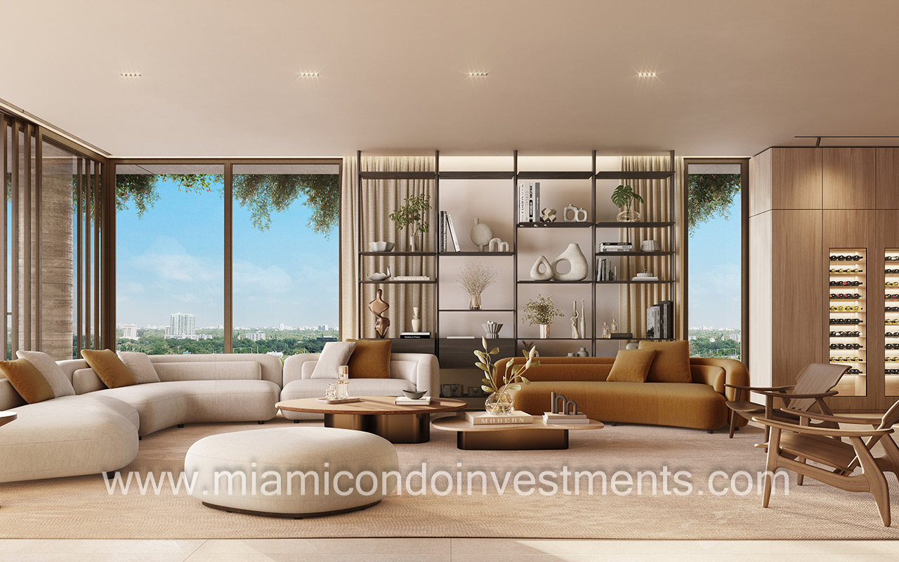 living room in the penthouses at Colette