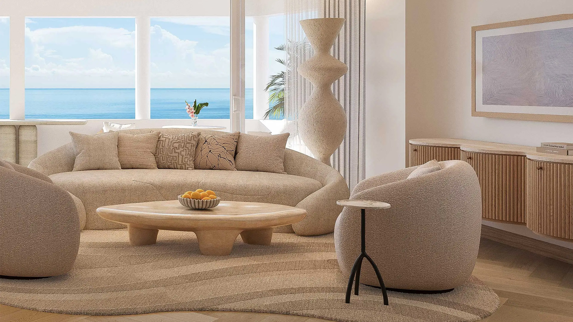 Delano hotel suite living room