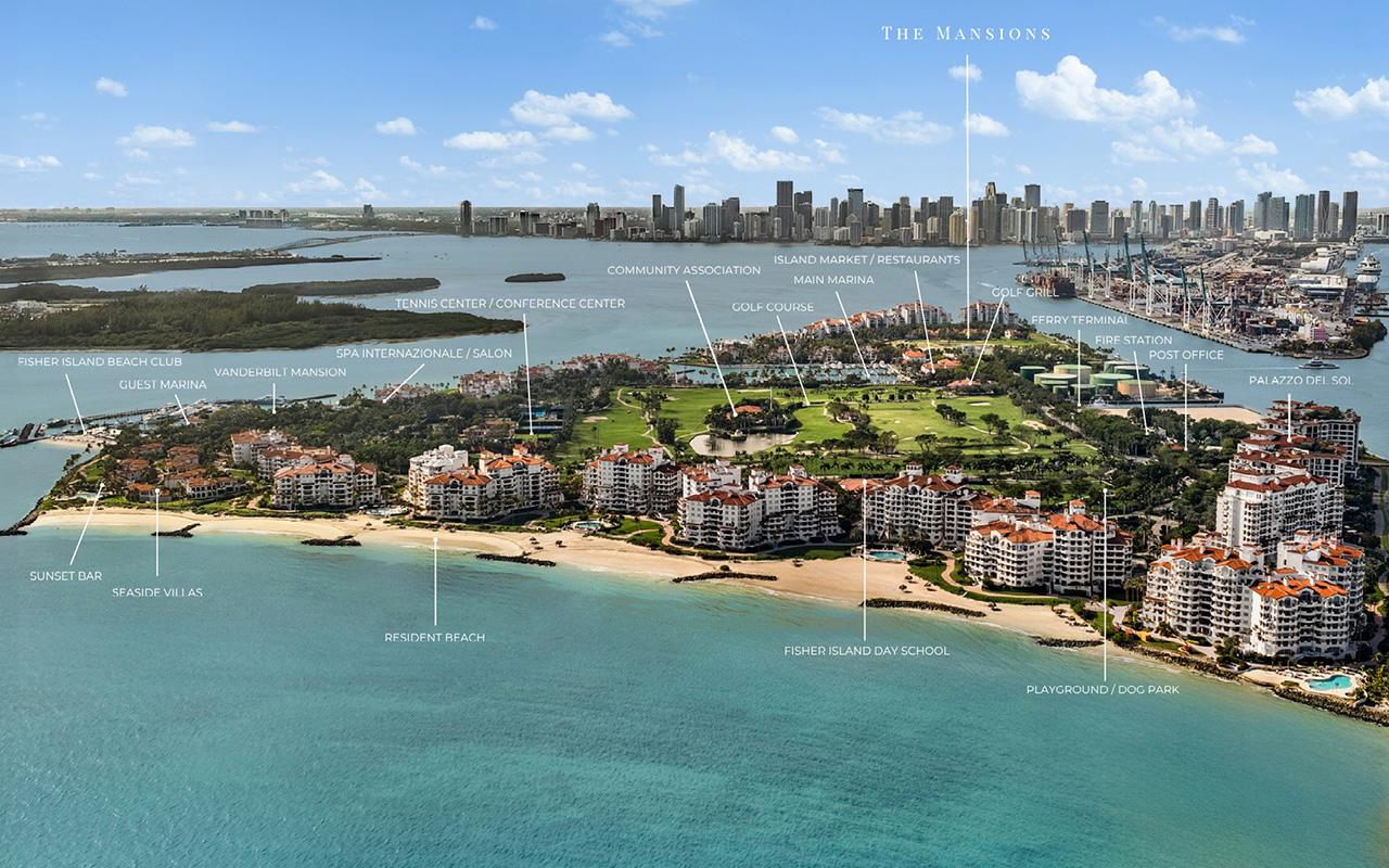 aerial map of Fisher Island Florida aerial map of Fisher Island Florida