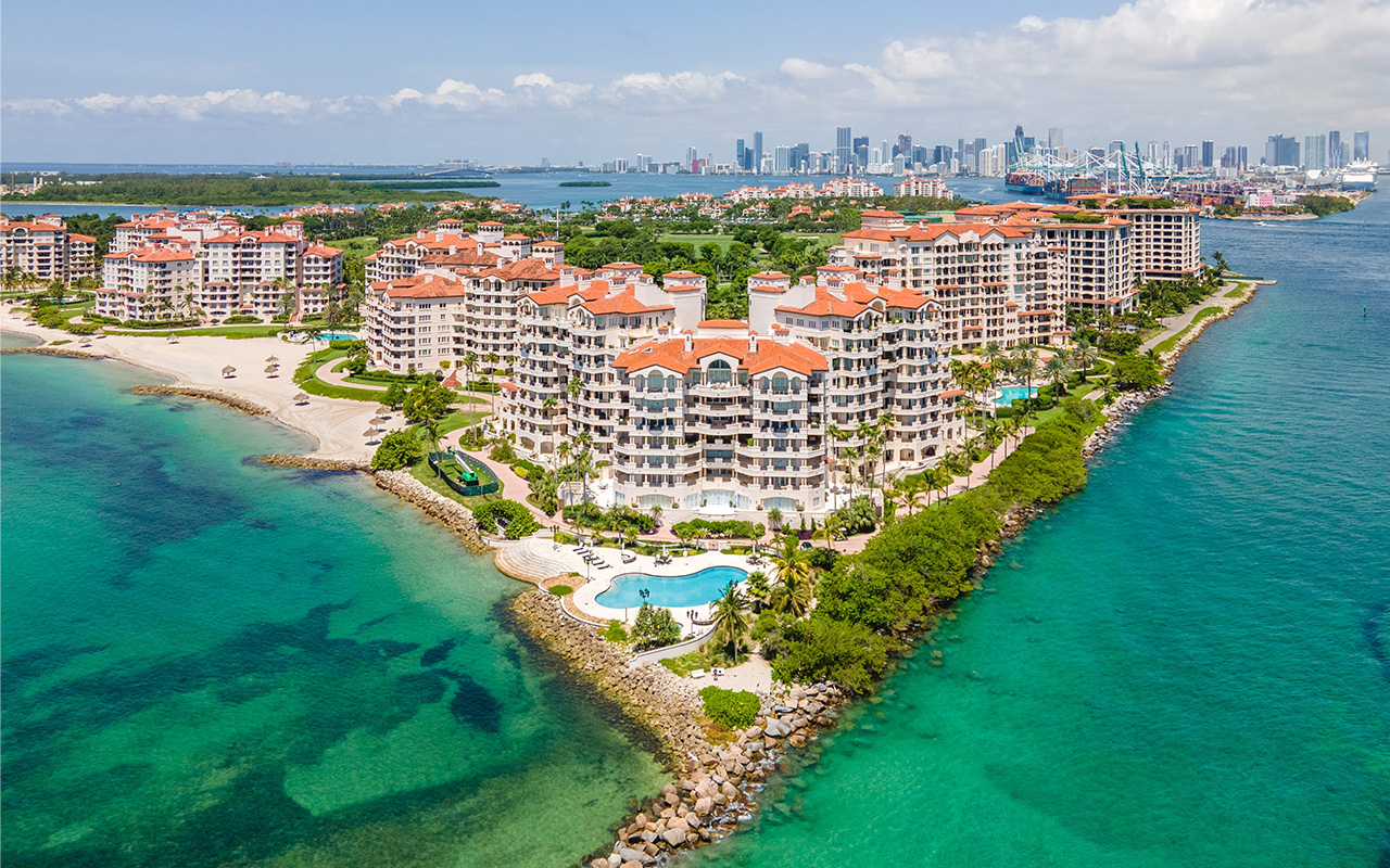 Fisher Island Florida aerial view Fisher Island Florida
