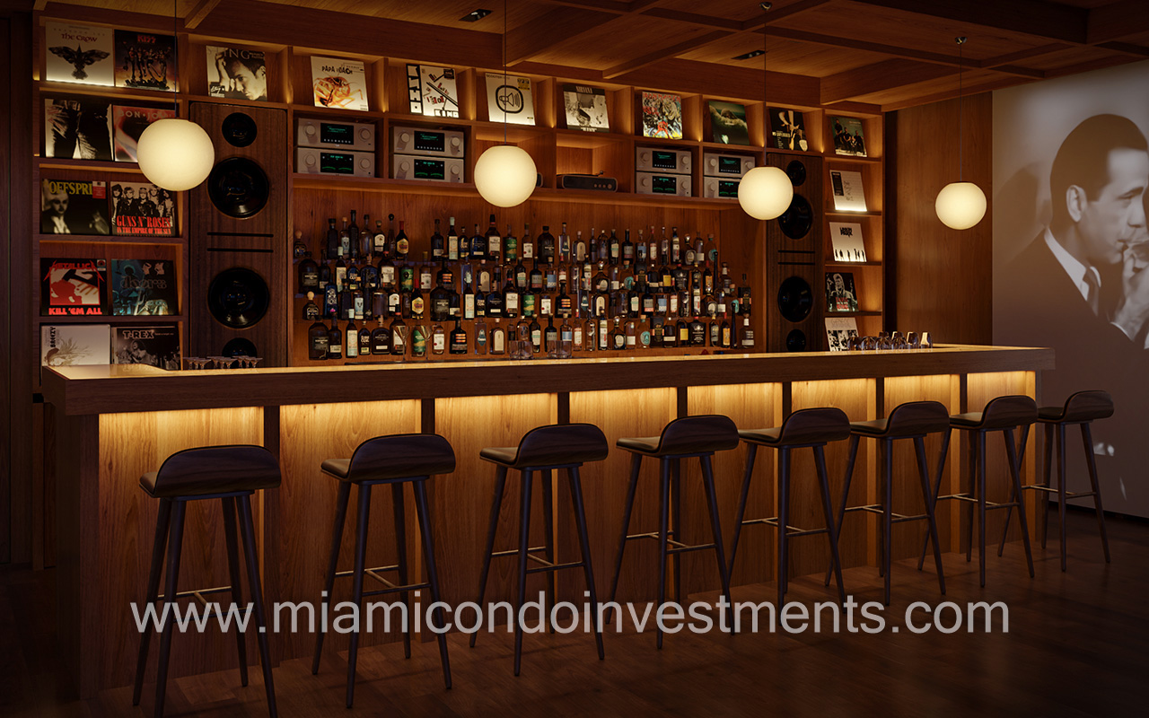 speakeasy bar rendering - HQ Residences Miami