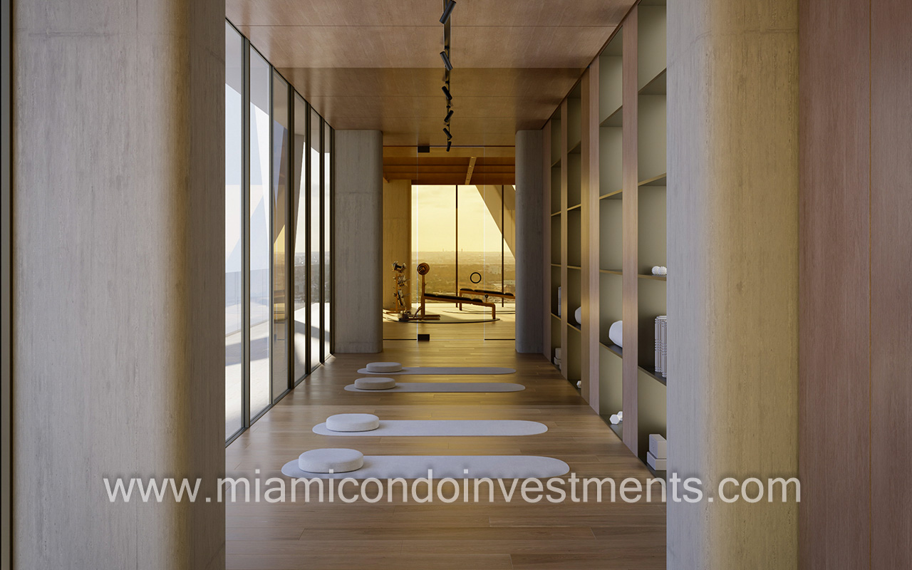 yoga room rendering - HQ Residences Miami