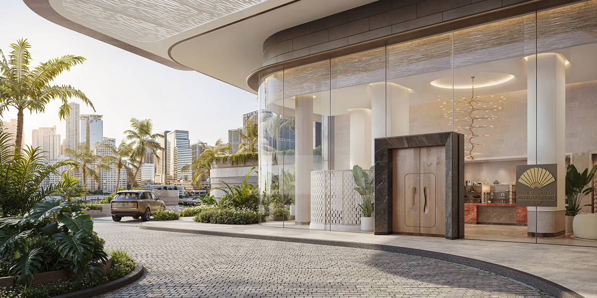 lobby entrance to Mandarin Oriental North Tower