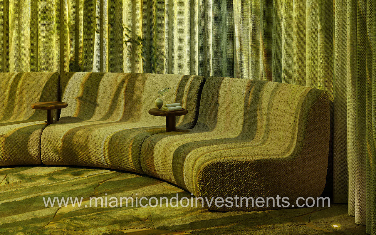 spa relaxation area at Mandarin Oriental Miami Hotel
