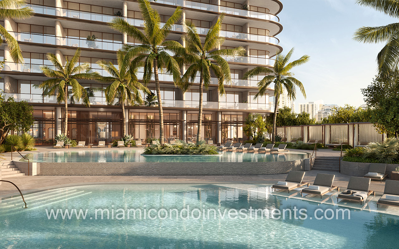 resort pool at Mandarin Oriental Miami Hotel