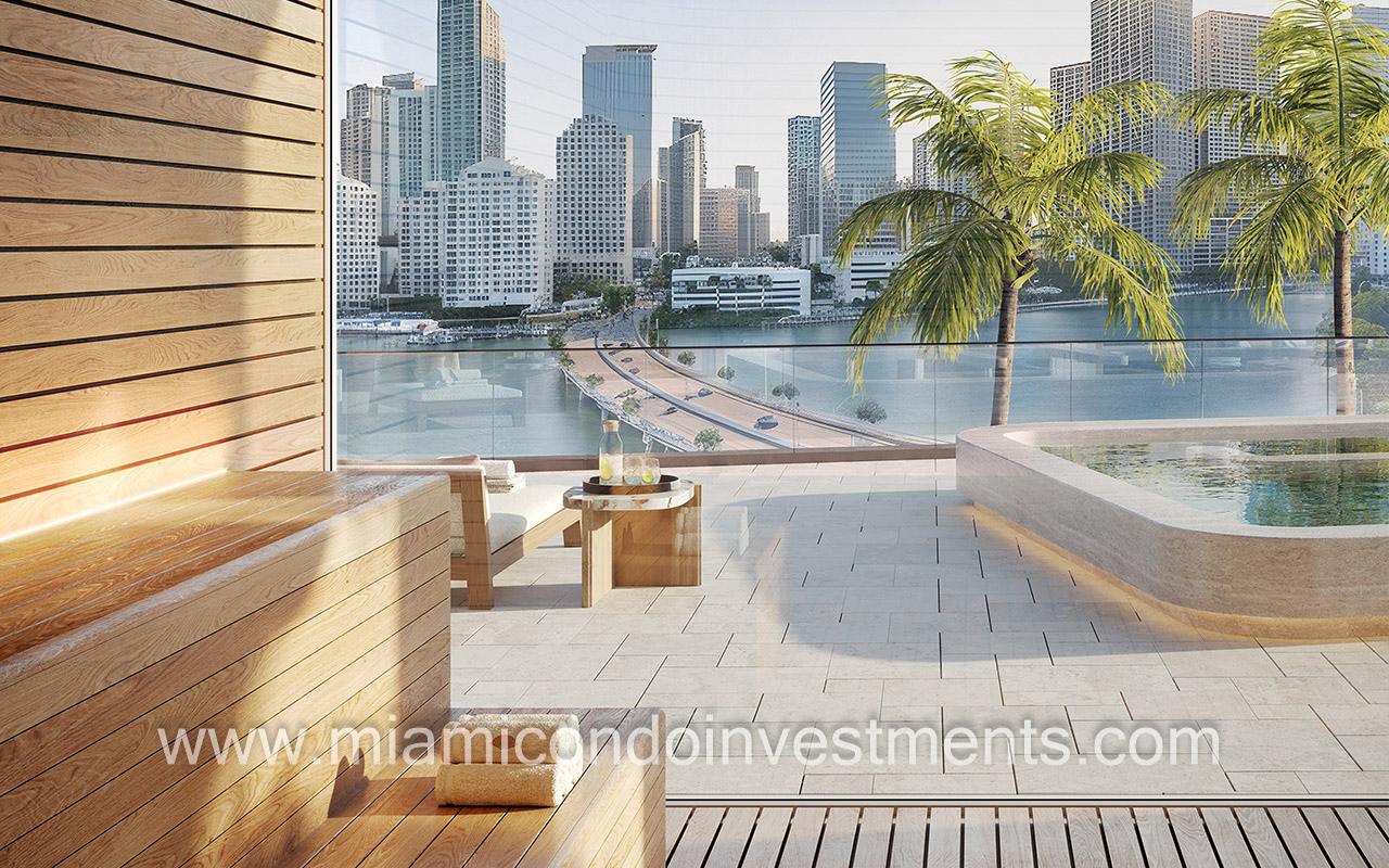 spa sauna at Mandarin Oriental Miami Hotel