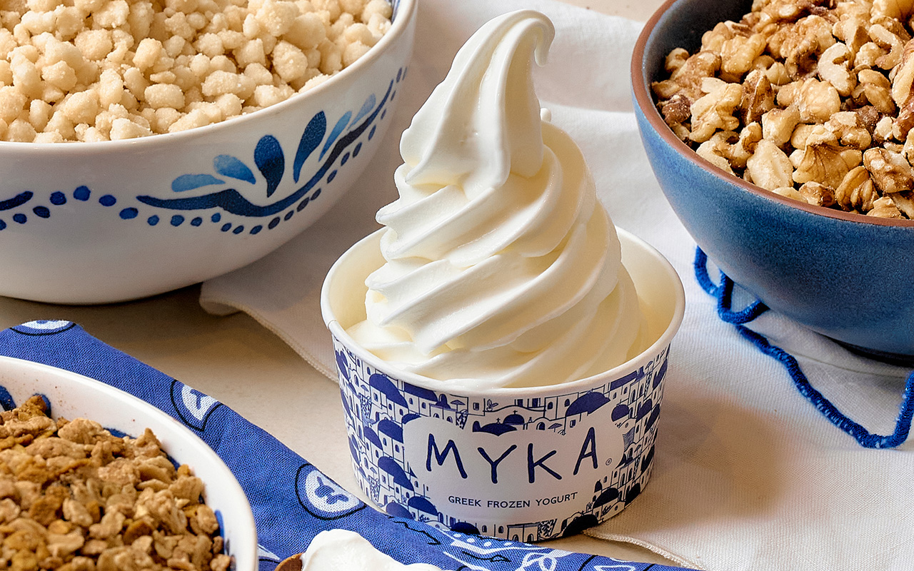 MYKA Greek frozen yogurt toppings