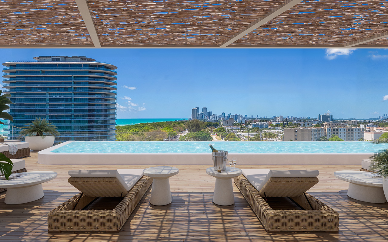 rooftop pool at Surf Row Residences