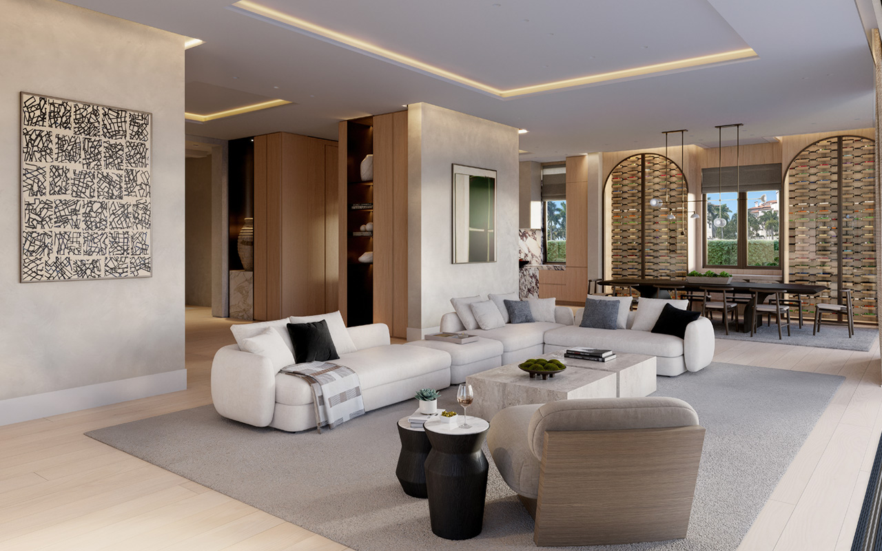 The Mansions on Fisher Island lot 9 living room The Mansions on Fisher Island lot 9 living room