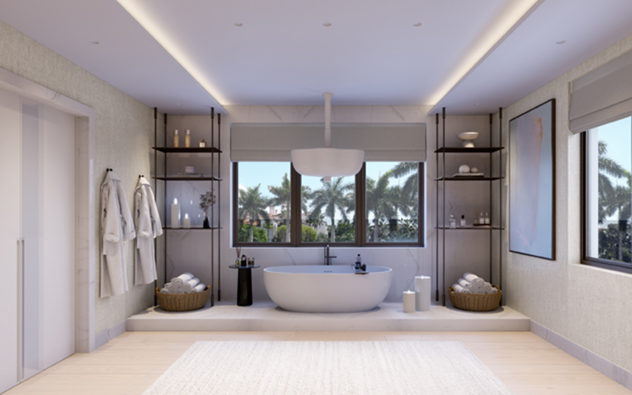 The Mansions on Fisher Island lot 9 primary bath The Mansions on Fisher Island lot 9 primary bath