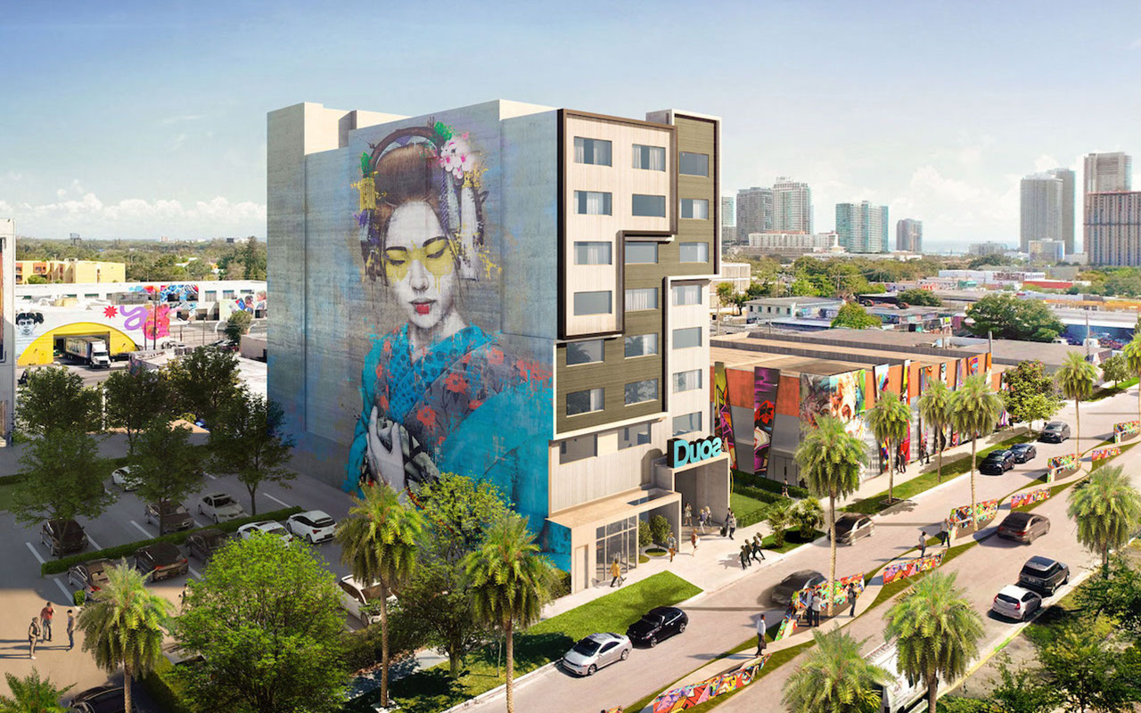 DUOS Wynwood condo-hotel building rendering
