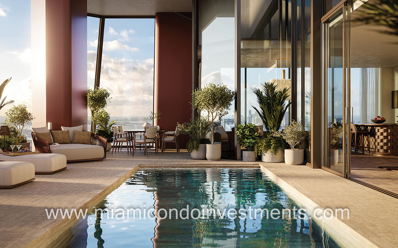 triplex penthouse rooftop pool at Villa Miami