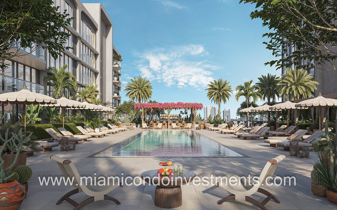 pool deck at Frida Kahlo Wynwood Residences