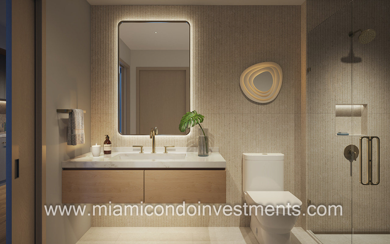 primary bathroom at Frida Kahlo Wynwood Residences