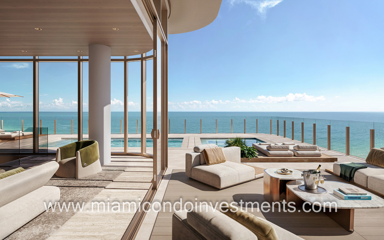 terrace and rooftop pool   Ocean House Surfside penthouse