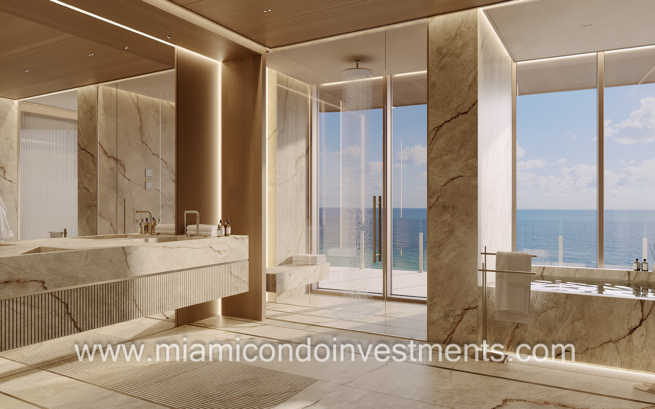 primary bath   Ocean House Surfside penthouse