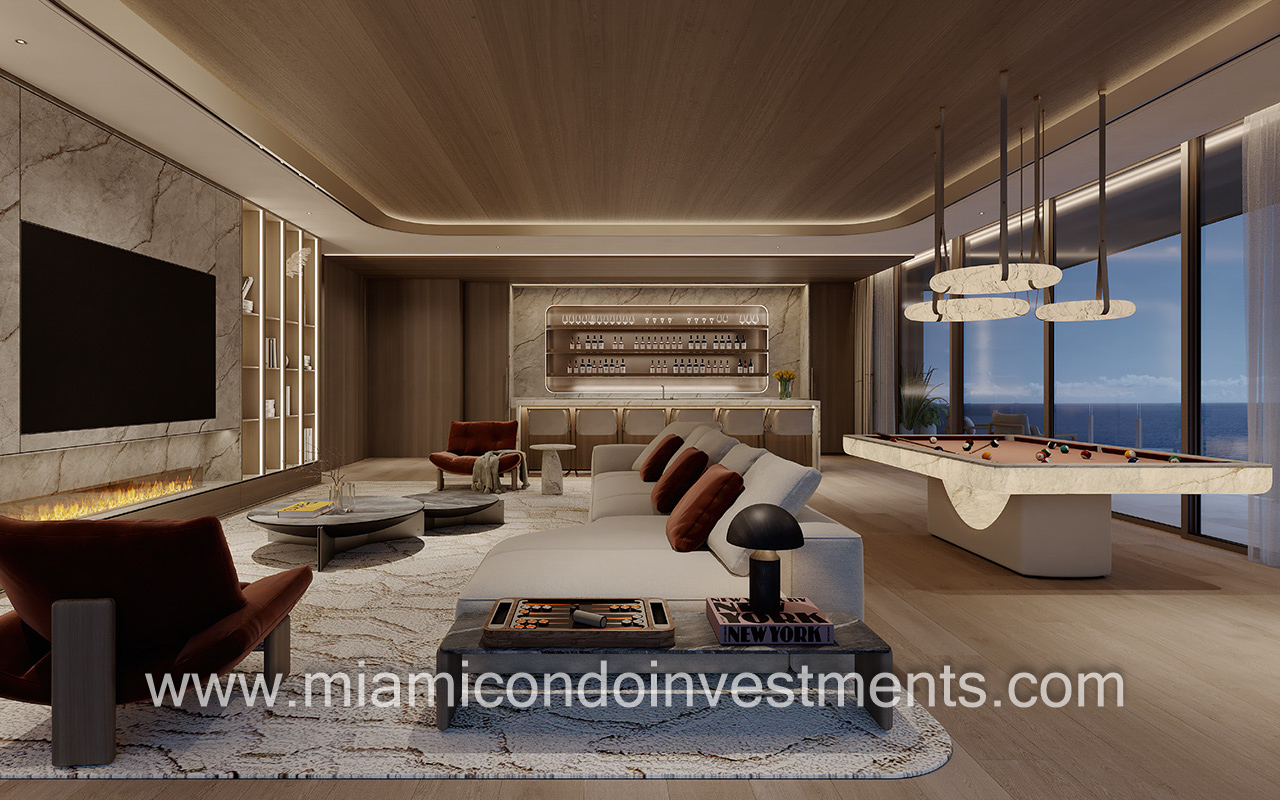 entertainment room   Ocean House Surfside penthouse